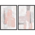 thumbnail image 2 of PixonSign Framed Wall Art Set Pink Gray Grunge Paint Stroke Collage Abstract Geometric Canvas Prints Graffiti & Street Modern Art Decorative for Living Room, Bedroom, Office - 16"x24" Black, 2 of 5