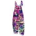 thumbnail image 3 of Women Overalls Summer Casual Floral Printed Loose Fit Jumpsuits Boho Cute Wide Leg Rompers Pants with Pockets Pink L, 3 of 3