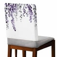 thumbnail image 2 of Dark Purple Eucalyptus Leaves Watercolor Plants Country Chair Covers Set of 1 Chair Back Covers Stretch Removable Washable Chairs Slipcovers Chair Protector for Dining Room Kitchen Party Decor, 2 of 5