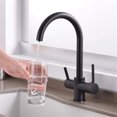 thumbnail image 2 of Faucets,Modern Kitchen Faucet,Rotating,Water Filter Tap Kitchen Drinking Taps Sink Mixer Brass Swivel Spout with 2 Handles, 2 of 8