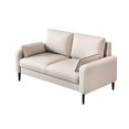 thumbnail image 2 of Sofá moderno Loveseat, cojín cómodo impermeable, futón, sofá cama con patas de madera maciza para el hogar, habitación de invitados, salón, apartamento Beige, 2 of 8