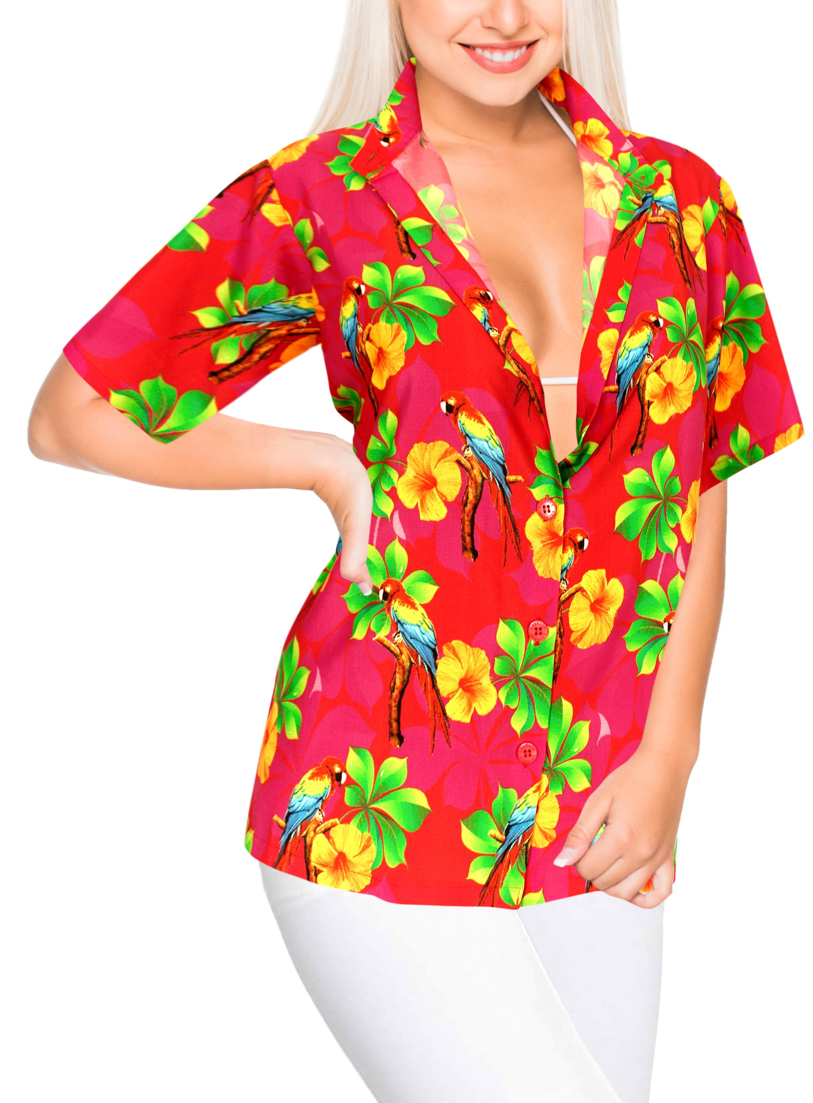 ONTBYB Mens Slim Fit Floral Printed Shirt Button Down Hawaiian Shirt