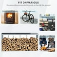 thumbnail image 4 of Indoor or Outdoor Steel Firewood Rack, 11 x 2.7 x 5.2 feet Weather Resistant Open Wood Shed with Sloped Roof for Firewood, Pellet, or Lumber Storage, 4 of 13