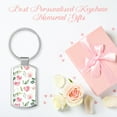 thumbnail image 6 of Coolnut 1 PCS Keychain Keyring, Watercolor Floral Leaves and Pink Roses Lightweight Metal Keychain Key Ring, Keychain Pendant Party Favor Reward Gifts, 6 of 6