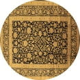 thumbnail image 1 of Ahgly Company Indoor Round Oriental Brown Industrial Area Rugs, 4' Round, 1 of 4
