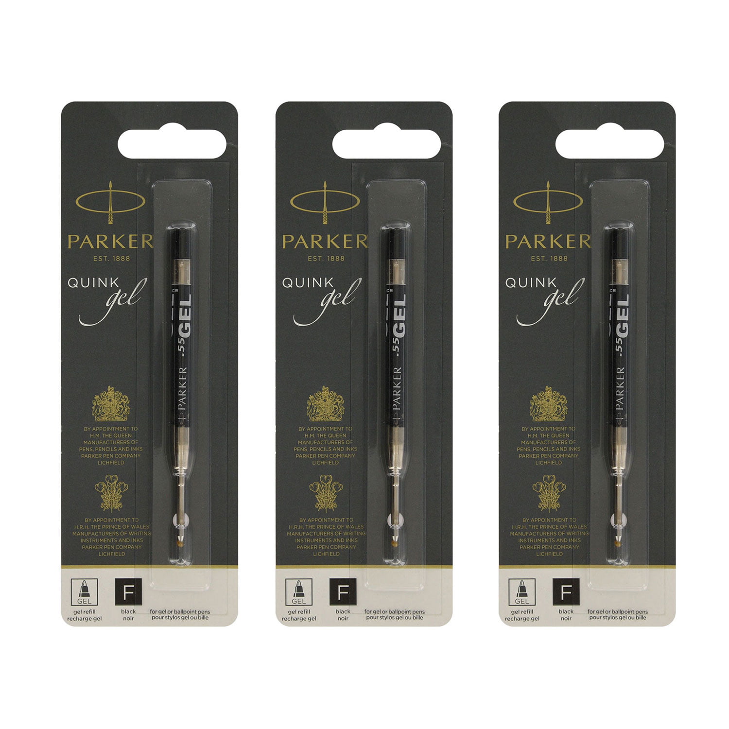 Details about   5 X Parker Quink Roller Ball Pen Refills Re Fill Black Ink Ultra Fine UF NIB New