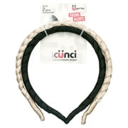 Scunci Braided Satin Headbands, Black and Gold, 2 Ct