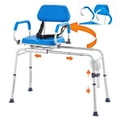 thumbnail image 3 of KFFKFF Tub Access Bench: 360° Rotating Seat, Slide Function, Adjustable Height, Safety Belt, Cushioned Seat & Swivel Armrest for Seniors & Disabled - Support up to 330lbs, 3 of 9