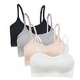 thumbnail image 2 of 4 Pack Bras for Women BWASD Comfort Thin Racerback Fitted Cami Bralettes Short No Underwire Seamless Basics Underwear Sport Daily Padded Tank Tops S-XL, 2 of 7
