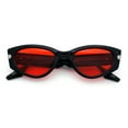 thumbnail image 2 of Womens Art Deco Mod Thick Temple Cat Eye Sunglasses Black - Red, 2 of 10