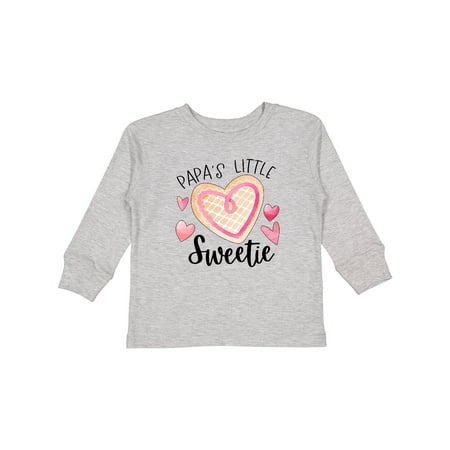

Inktastic Papa s Little Sweetie with Pink Heart Cookie Boys or Girls Long Sleeve Toddler T-Shirt