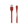 Belkin Mixit↑ Flat Lightning To Usb Cable - Lightning/usb For Ipad, Iphone, Ipad Air, Ipad Mini, Ipod - 4 Ft - 1 Pack - 1 X Type A Male Usb - 1 X Lightning Male - Mfi - Red (f8j148bt04-red)