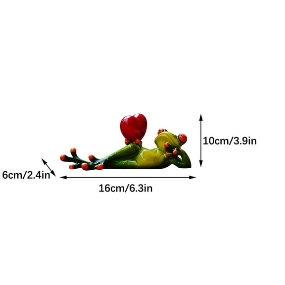 Steadline Valentine's Day Resin Frog Figurine - Cute Tabletop Decor - Romantic Shelf Display - Unique Home Decoration Gift