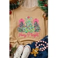thumbnail image 3 of Women's Khaki Merry & Bright Christmas Tree Print Pullover Sweatshirt - [ZhiHiMeRi] | (US 20-22)2XL, 3 of 6