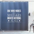 thumbnail image 1 of Ambesonne Wording Shower Curtain, Value of Mistakes, 69"Wx75"L, Blue Umber White, 1 of 3