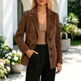 thumbnail image 3 of Stamzod Blazers for Women Business Casual Long Sleeve Suede Brown Jacket Women Open Front Work Suit Jackets Blazer Fall Clothes Brown M, 3 of 7