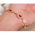 thumbnail image 2 of CZ Garnet With Opal tennis Bracelet,CZ Garnet Chain Bracelet, Wedding Anniversary Gifts,Opal Jewelry, Tennis Bracelet, Gift, 2 of 2