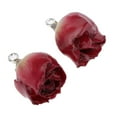 thumbnail image 3 of 2pcs Charmes Fleurs Séchées Pendentif Résine Charmes Bricolage Boucles d'Oreilles Résultats Rouge, 3 of 7
