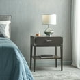 thumbnail image 4 of Beckett Nightstand Side Table One Drawer Rustic – Fast Charging Station, A/C and USB Charging Port Integrated – Durable Solid Wood – Living Room, Bedroom, Office, Anthracite/Pewter – Leick Home, 24022, 4 of 20