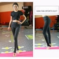 thumbnail image 4 of Hauts Courts à Col Ras du Cou pour Femmes, Col Ras du Cou Croisé, Manches Courtes, Chandails de Sport pour Yoga, Mise en Forme, Course, Camisoles, 4 of 9