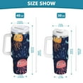 thumbnail image 6 of Yayeee 30oz Stainless Steel Tumbler with Straw and Handle Double-Wall Insulated Travel Water Bottle, Red Jellyfish, 6 of 8