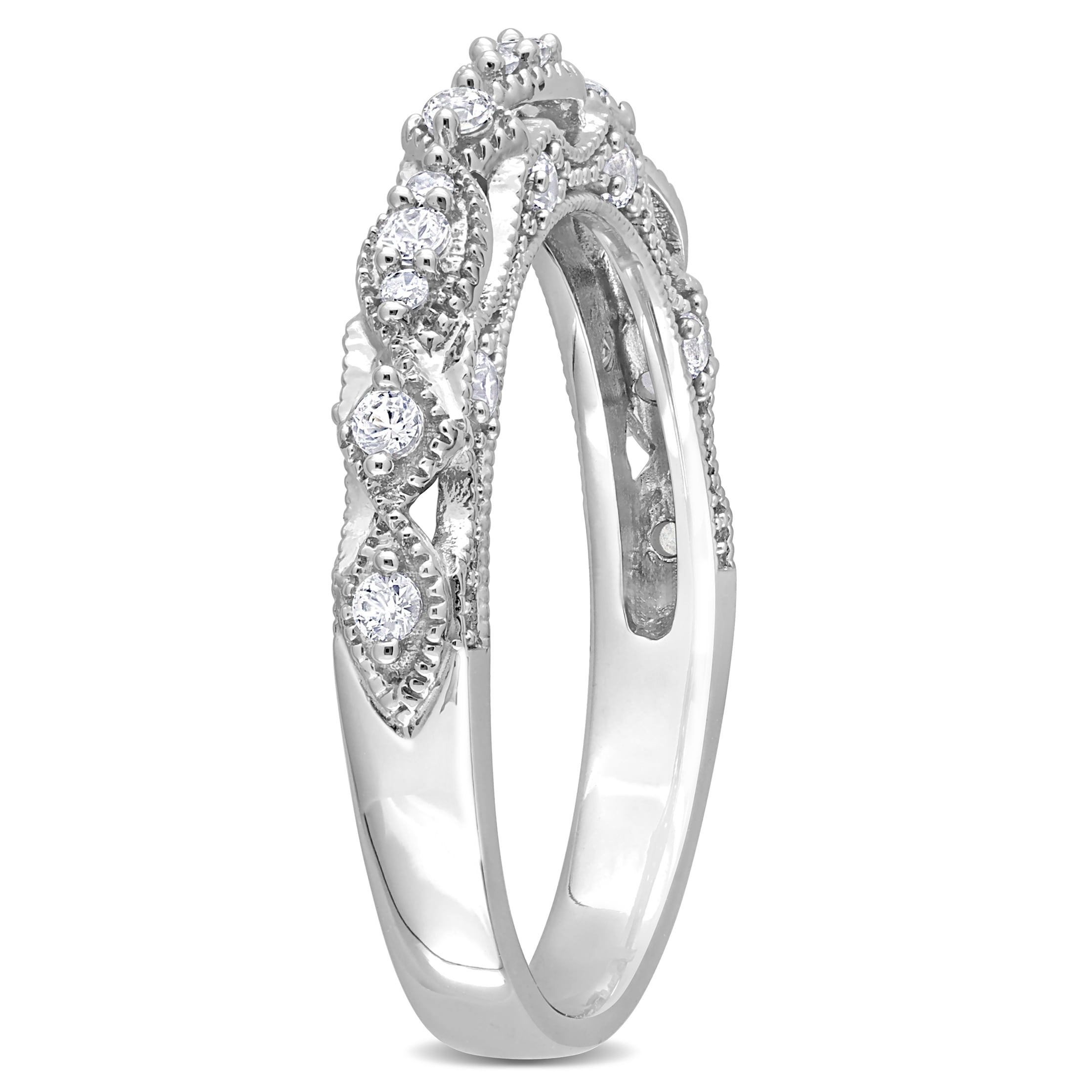 Everly Women's Created Sapphire 10k White Gold Ring