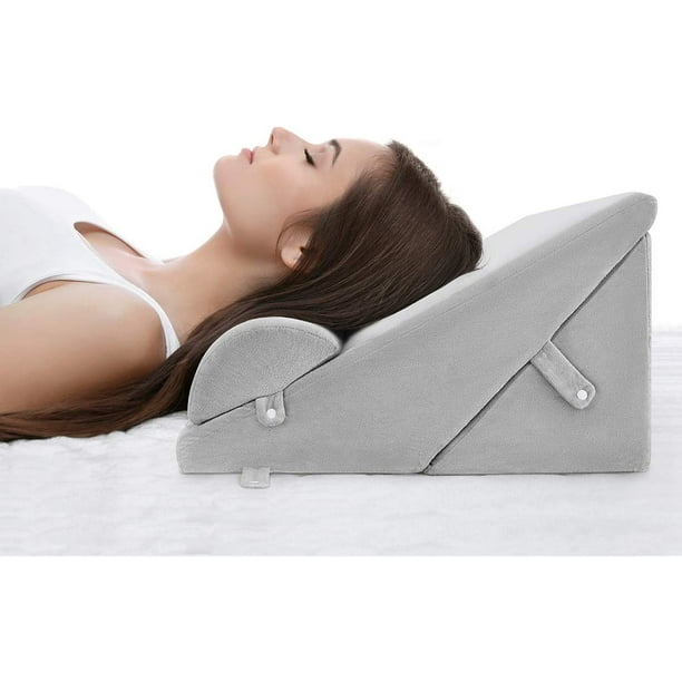 OasisSpace Bed Wedge Pillow, Post Surgery Memory Foam Pillow for Back