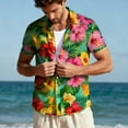 thumbnail image 2 of Timoontee Hawaiian Shirt For Men Unisex Summer Beach Casual Short Sleeve Button Down Shirts Printed Clothing Multicolor XXXL, 2 of 9