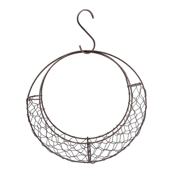 Casa nido para pájaros, soporte para material de nido de pájaros, forma de estrella, forma de corazón de metal con gancho para pájaros silvestres, para patio y exteriores.
