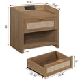 thumbnail image 4 of Surmoby Rattan Nightstand Set of 2 with Charging Station,Boho Bedside Table with USB Type C Ports & Outlets,Wood Night Stand End Table with Storage Drawers and Shelf for Bedroom Living Room,Oak, 4 of 9