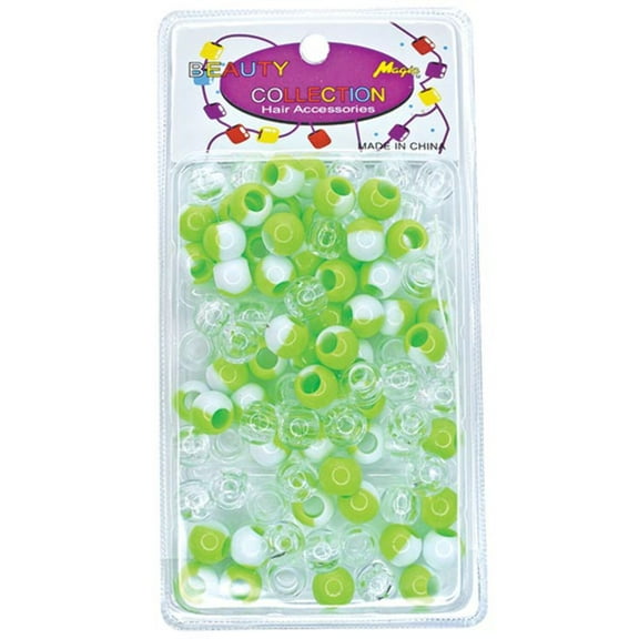 BEAUTY COLLECTION - Round Medium Hair Bead Neon/Clear (#TONNGRE)