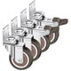 thumbnail image 1 of Juego de 4 ruedas giratorias de 50 mm, ruedas para muebles de 100 kg, rueda para muebles tipo L con freno de rotación 360, para interiores y exteriores (2 ruedas con freno, 1 of 5