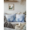 thumbnail image 3 of Outdoor Pillows Waterproof, Blue Marble Bedding Throw Pillows with Insert for Couch Sofa Bed, Gradual Modern Abstract Art 18x18 Inch Pillowcases Decorative Camping Patio Pillow Set of 1, 3 of 8