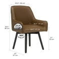 thumbnail image 4 of Studio Designs Home Spire Luxe Swivel Chair with Arms, Dining/Office, Black/Caramel Leather, 4 of 10