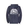 thumbnail image 2 of Gravity Outdoor Co. Zip-Up Hoodie - Heather Navy - White Logo - Medium, 2 of 2