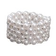 thumbnail image 1 of facefd Women Chic Pearl Rhinestone Stretch Bracelet for Bridal Wedding Prom 5 Row, 1 of 8