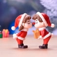 thumbnail image 1 of Mini figura de pareja navideña, muñeco, árbol de Navidad, bricolaje, decoración de jardín, bonsái, adorno, juguete para niños, figura en miniatura, estatua, artesanía de resina, 1 of 5