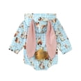 thumbnail image 3 of aDJFDGT Boys Girls Easter Long Sleeve Cartoon Rabbit Hooded Pullover Romper Sweatshirt Bodysuits, 3 of 7
