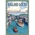 thumbnail image 3 of Seattle, Washington - Ballard Locks - Lantern Press Artwork (16x24 Gallery Wrapped Stretched Canvas), 3 of 4