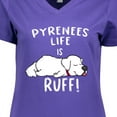 thumbnail image 4 of Inktastic Pyrenees Life is Ruff Great Pyrenees Women's V-Neck T-Shirt, 4 of 5