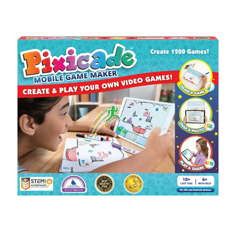 Pixicade Kid's Mobile Game Maker, Create 1200+ Virtual Games, Learn Math &  Technology, Ages 6-12+