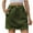 Army Green, variant on Ndbuld Women's Mini High Waisted Skirt Women's Denim Workwear Pocket Skirt Casual Drawstring Elastic Waist Short Skirt Summer Clearance,Army Green,M