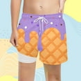 thumbnail image 2 of oqasdz Boys Shorts Ice Cream Summer Beach Outdoor Play Elastic Waist Above Knee Comfortable Active Casual Kids Children Shorts Size 7 Y-, 2 of 4