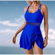 thumbnail image 5 of Traje de Baño de una Pieza para Mujer, con Control de Abdomen y Tirantes Ajustables, Color Azul Real, Talla XL, 5 of 10