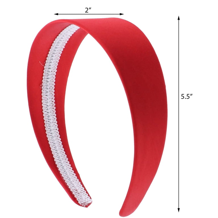 Motique Accessories Satin Hard Headband, 2 inch Wide, No Teeth