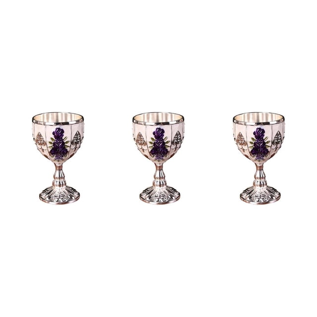Moyic Copa de vino de lujo Copa de vidrio en relieve para aficionados al vino Vasos opulentos Calabaza morada plateada Type1 NO1