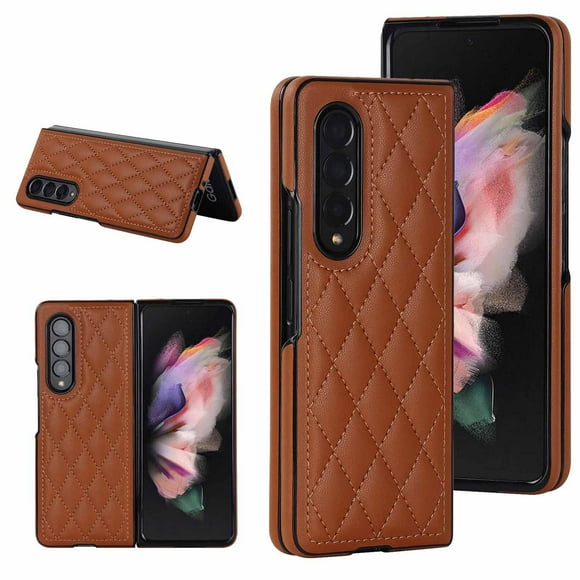 For Samsung Galaxy Z Fold 4 Leather Diamond Case Luxury Design Protective Cover 360 Full Body Protect Shockproof Cover Case