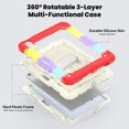 thumbnail image 2 of For iPad Air 11 inch (2025 M3/2024 M2) Case, 360 Rotating Shockproof Cover with Stand, Screen Protector, Shoulder Strap, Rainbow Red, 2 of 7