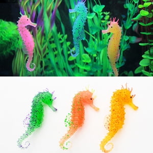 Yeacher Seahorse Luminous Ornament Aquarium Luminous Seahorse Decoration for Fish Tank Aquarium Decoration 3 PCS