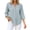 Light Blue, variant on Striped Button Down Shirt For Women, V Neck 3/4 Sleeve Summer Blouse, Loose Fit Casual Boyfriend Shirt, Trendy Womens Summer Tops Pink XL